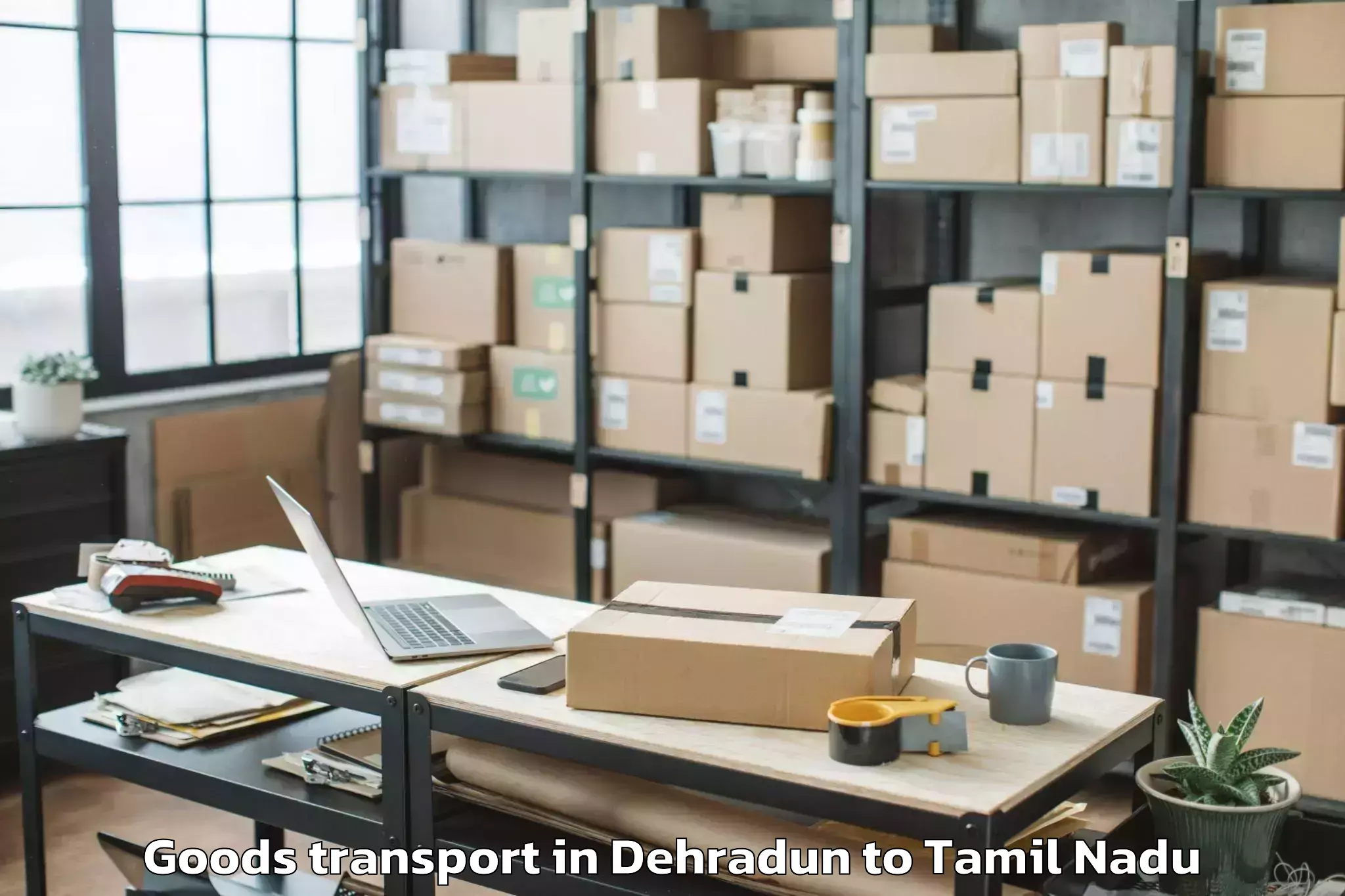 Expert Dehradun to Thottiyam Goods Transport